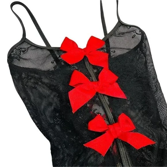 Mesh & Lace Thong Bodysuit Corset Back - Picture 2 of 12